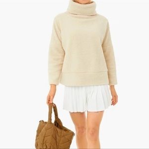 Tuckernuck Teddy Fleece Rollins Funnel Neck Pullover Tan Size Medium